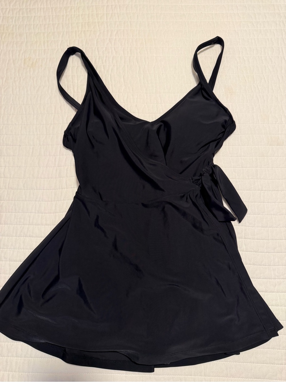 Women’s Black Wrap Swimdress - Old Navy